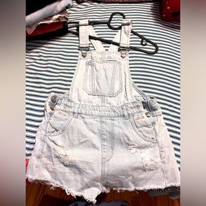 Jean shorts overalls